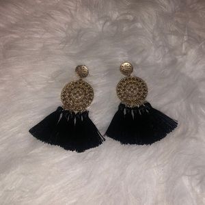 black tassel earrings